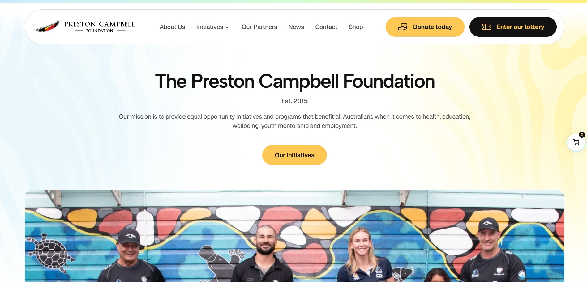 Ảnh chụp màn hình website Preston Campbell Foundation