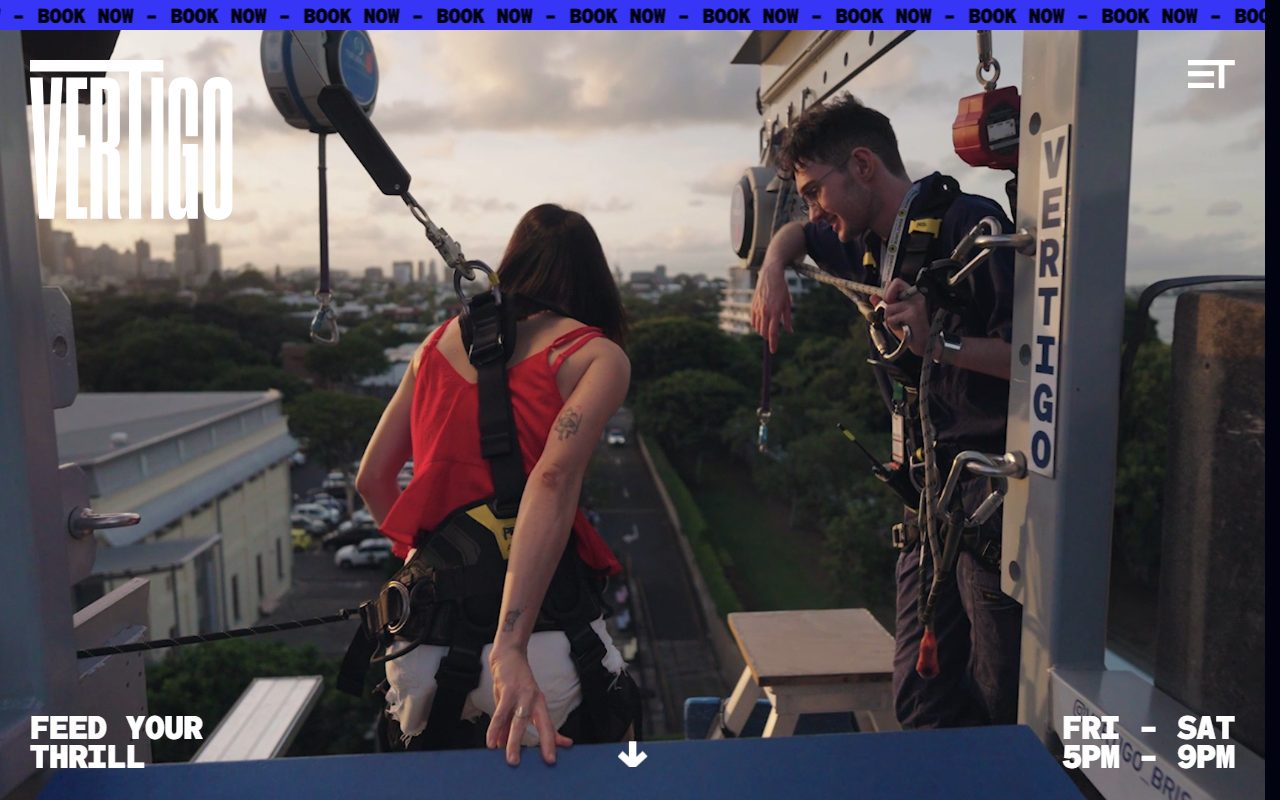 Ảnh chụp màn hình website Vertigo Brisbane